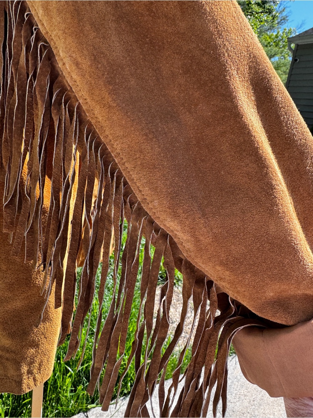 R&O 100% Leather Suede Fringe Jacket Women’s Western Cowgirl Coat Large Vtg Look - Picture 7 of 7